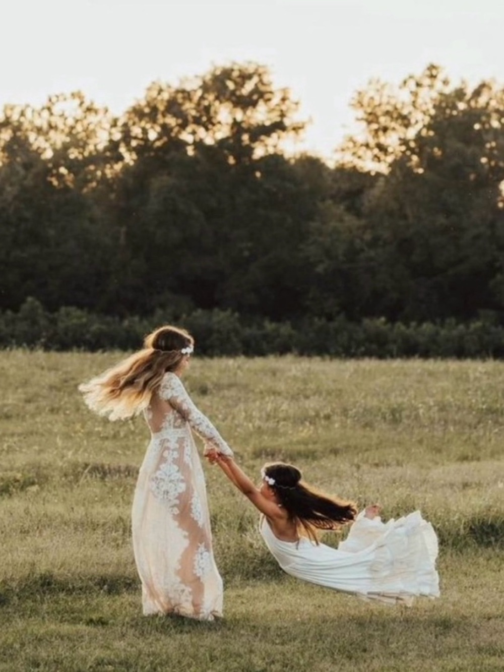 For Love & Lemons Temecula Maxi Dress with White Floral Lace - Picture 2 of 6